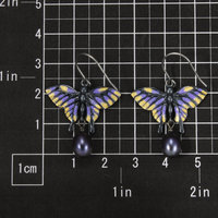 SOLD: Butterfly earrings, silver earrings, freshwater pearl earrings