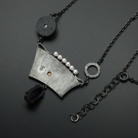 Japanese bush clovers and a full moon necklace