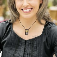 Art Deco style ginkgo Keum Boo necklace with akoya and white topaz