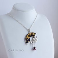 (C) KAZNESQ: Keum Boo and Japanese black patina Shakudo and silver necklace