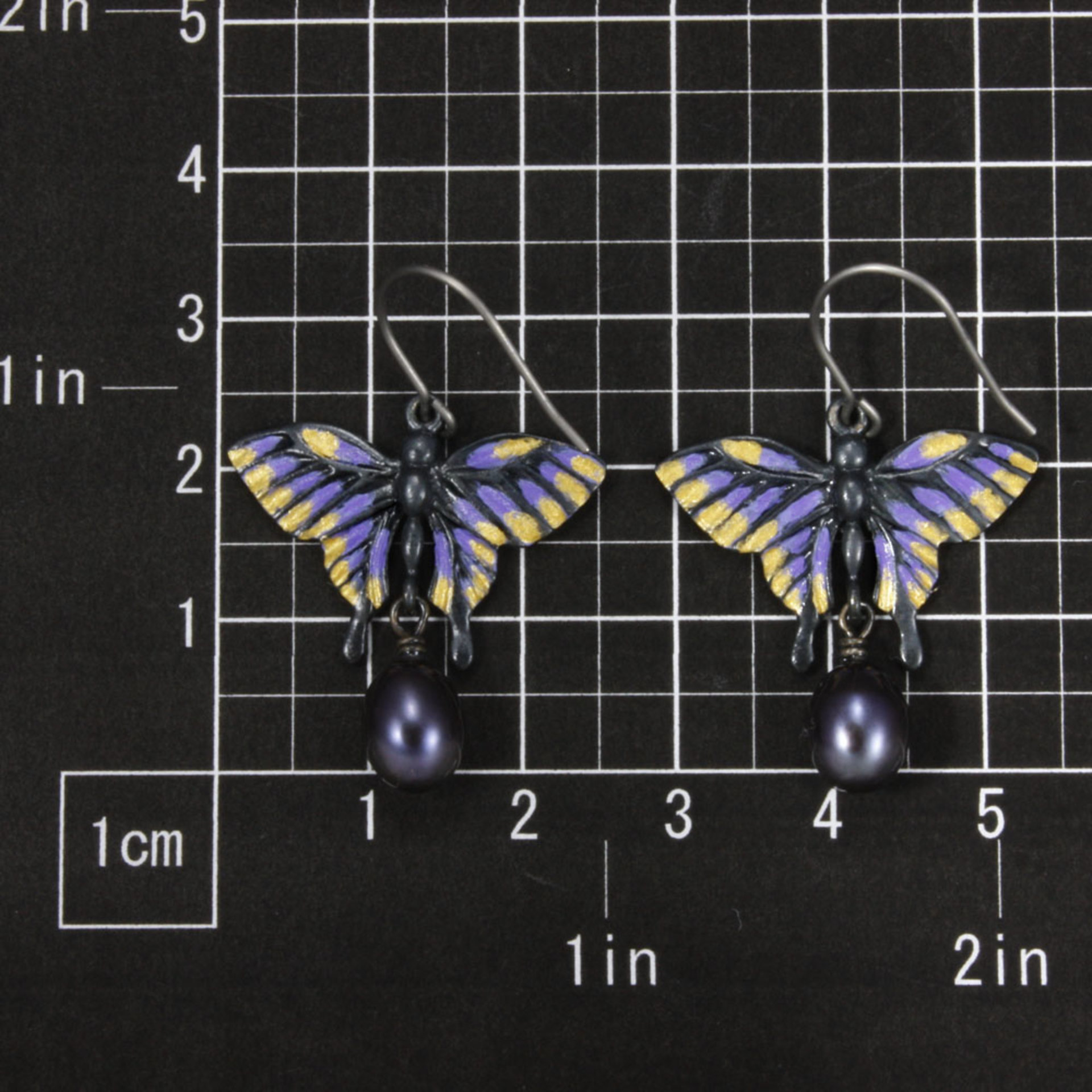 SOLD: Butterfly earrings, silver earrings, freshwater pearl earrings