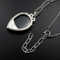 SOLD: Velvet obsidian silver pendant with stream lines