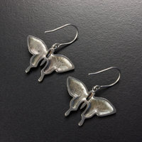 Sold: Fine gold Keum Boo silver butterfly earrings