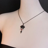 SALE: Fan pendant of Japanese patina with pearls and a coral