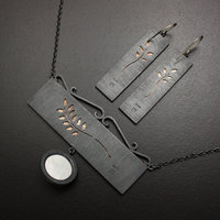 SOLD: Set of Japanese bush clover motif necklace and earrings