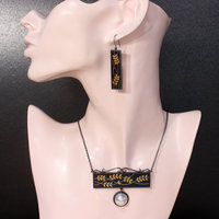 SOLD: Set of Japanese bush clover motif necklace and earrings