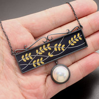 SOLD: Set of Japanese bush clover motif necklace and earrings