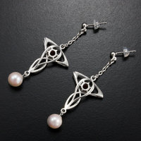 SOLD: Art Nouveau style earrings with vivid red sapphire