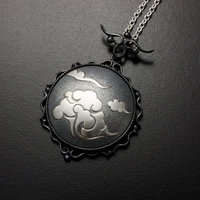 Sold: Cloud pattern Keum Boo round silver pendant