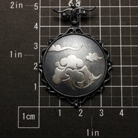 Sold: Cloud pattern Keum Boo round silver pendant