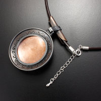 SOLD: Gourd motif silver and copper round picture pendant