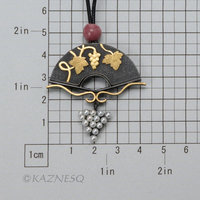 (C) KAZNESQ: Japanese art Keum Boo fan grape necklace