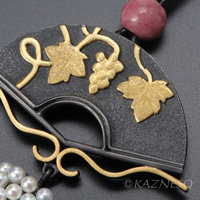 (C) KAZNESQ: Japanese art Keum Boo fan grape necklace