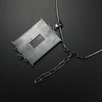 SOLD: The moon and leaves Keum Boo silver pendant II