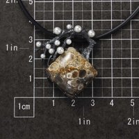 SOLD: White pearl blossom tree on an agate pendant