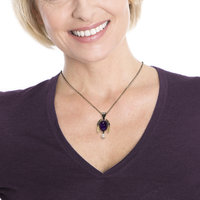 SOLD: Amethyst cab and gold inlay silver pendant