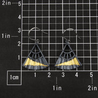 Sold: Japanese earrings, Keum Boo earrings, oxidized silver earrings of fan motif