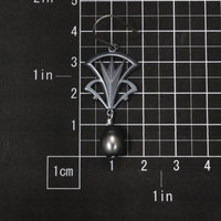 SOLD: Art Deco earrings, oxidized silver earrings with freshwater pearls