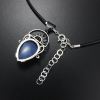 Sold: Labradorite pendant necklace, oxidized silver pendant necklace, Art Deco pendant necklace, Goth pendant necklace