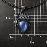 Sold: Labradorite pendant necklace, oxidized silver pendant necklace, Art Deco pendant necklace, Goth pendant necklace