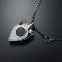 Sold: Rutilated quarts pendant, oxidized silver pendant necklace, Goth pendant necklace