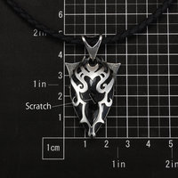 Tribal silver pendant necklace, black rutilated quartz pendant, oxidized silver