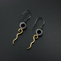 Rhodolite garnet earrings, silver earrings, oxidized silver earrings, Keum Boo e