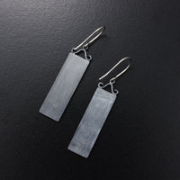 Oxidized silver earrings, Keum Boo earrings, falling willow leaves earrings, Jap