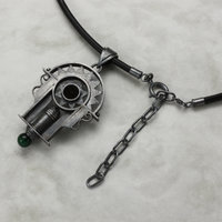 Art Deco style oxidized silver pendant necklace with a brown quartz you have nev