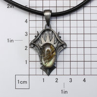 Golden rutilated quartz with iridescent colors Art Deco silver pendant necklace