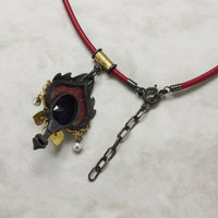 Antique style Japanese red copper, amethyst, akoyas, 18K gold and oxidized silve