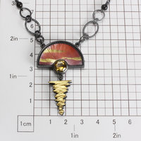 (C)KAZNESQ: Sunset pendant necklace of Keum Boo and Japanese Hido copper