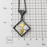 Ginkgo Keum Boo oxidized silver pendant necklace