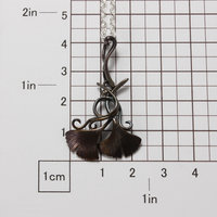 Art Nouveau oxidized silver ginkgo pendant necklace