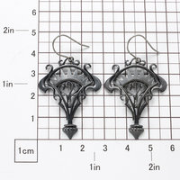 Oxidizes silver arch and scrolls earrings