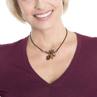 Star ruby cab pendant necklace of Akebi