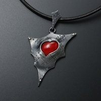 Red coral heart pendant of Goth and Steampunk image
