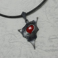Red coral heart pendant of Goth and Steampunk image