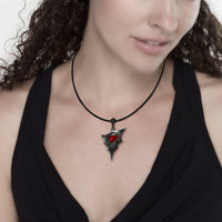 Red coral heart pendant of Goth and Steampunk image