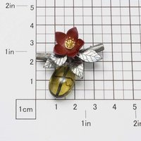 Chinese Quince flower and fruit brooch