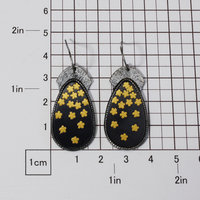 Shakudo iroage oxidized silver earrings of falling blossoms, Keum Boo earrings