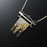 Japanese Kimono motif Keum Boo necklace