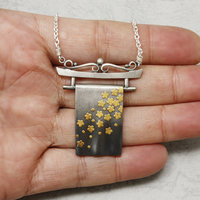 Japanese Kimono motif Keum Boo necklace