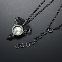 Green labradorite goth pendant necklace