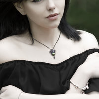 Green labradorite goth pendant necklace