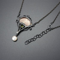 Gold inlay and Keum Boo necklace with Shakudo patinaed by Iroage