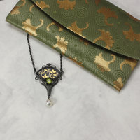 Gold inlay and Keum Boo necklace with Shakudo patinaed by Iroage