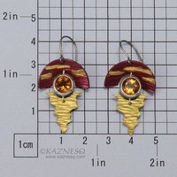Sunset earrings featuring Japanese patina Hido and Keum Boo