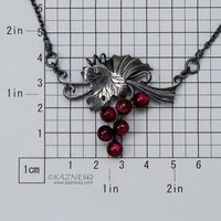 Grape motif goth taste oxidized silver necklace