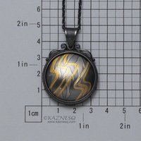 (C) KAZNESQ: Keum Boo oxidized silver round pendant of water pattern and fishes